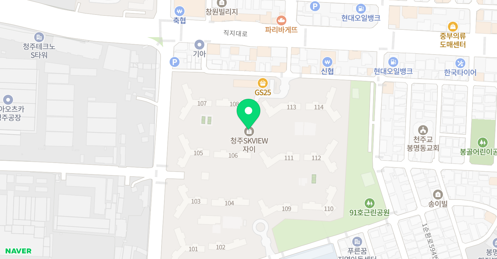 홈런스마트학습센터 봉명SK뷰자이점 위치