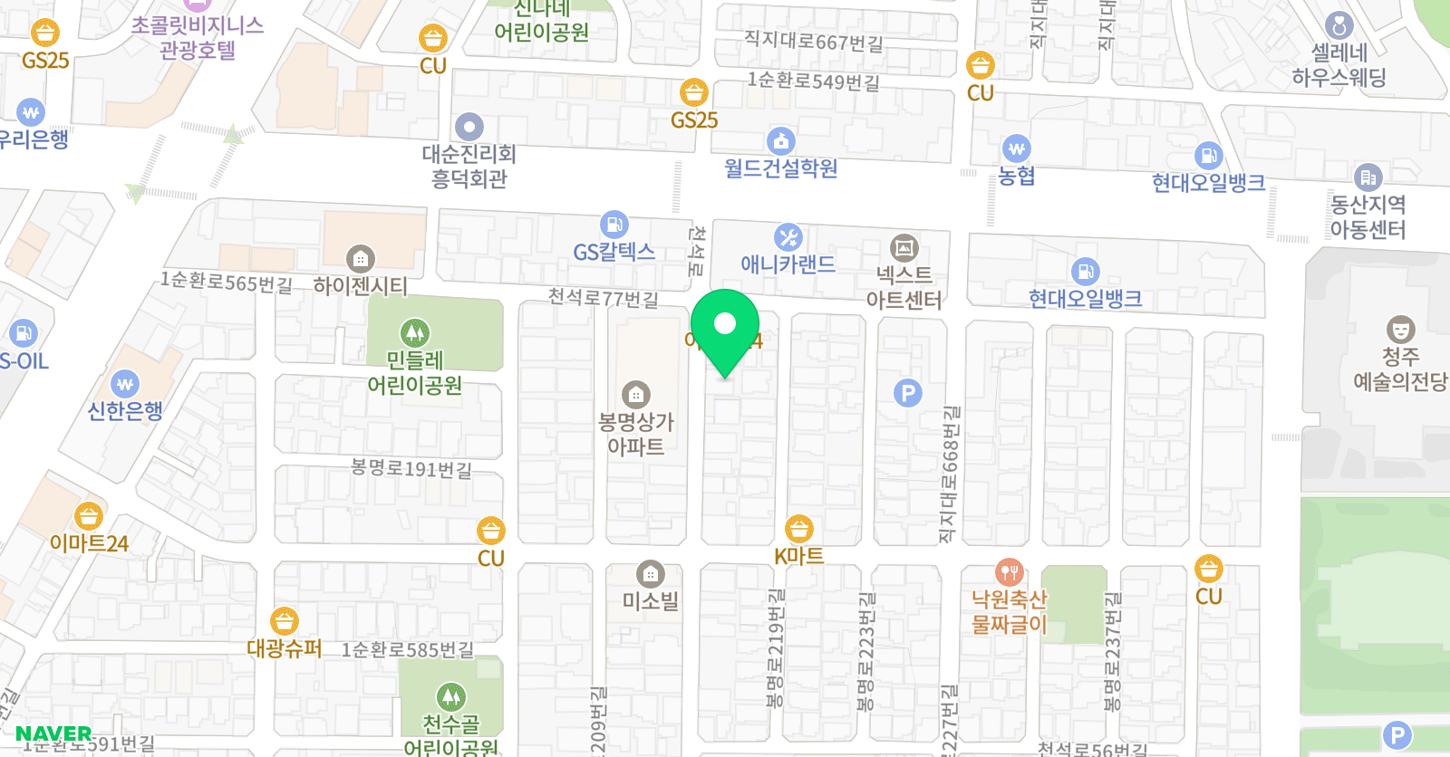 청주영재 학원 위치