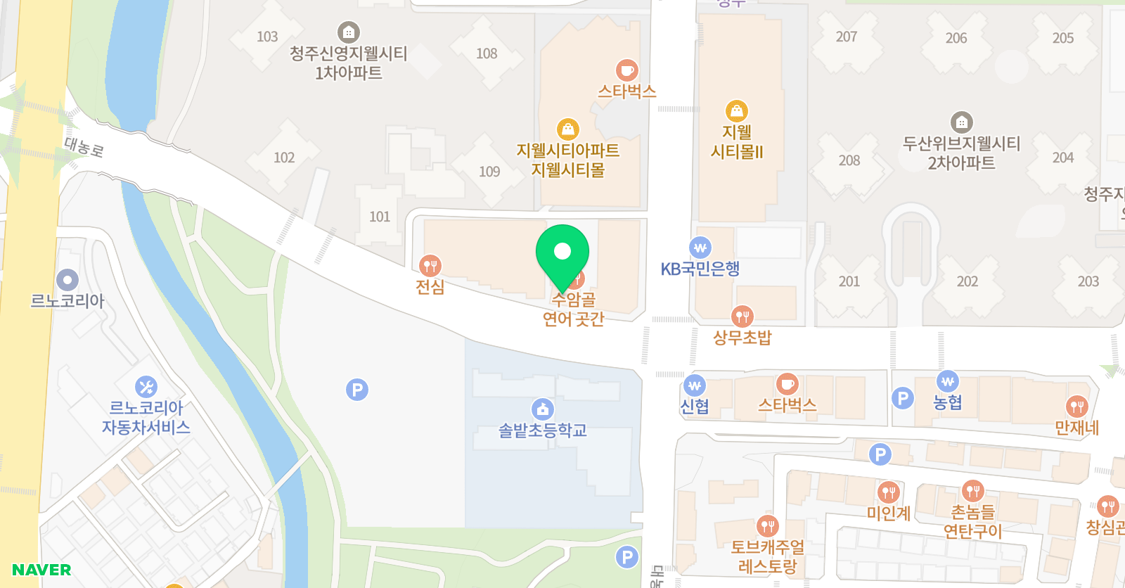 플래뮤아트센터지웰 학원 위치