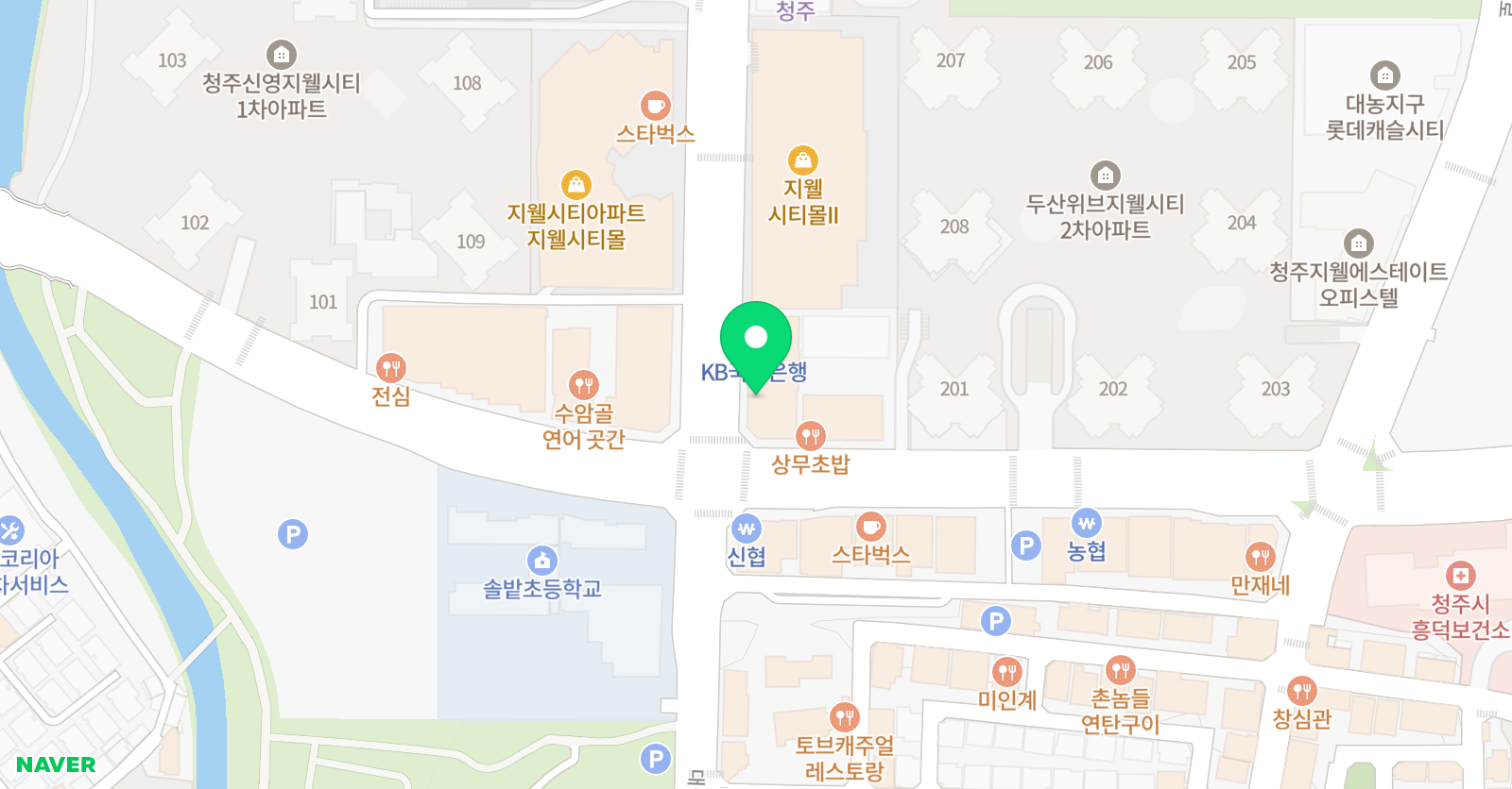 자라다남아 미술학원 청주복대원 위치