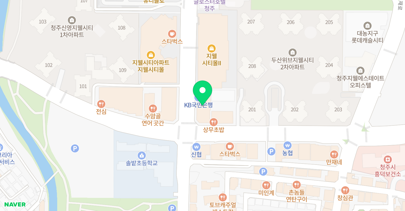 서울바른 수학 복대지웰점 위치