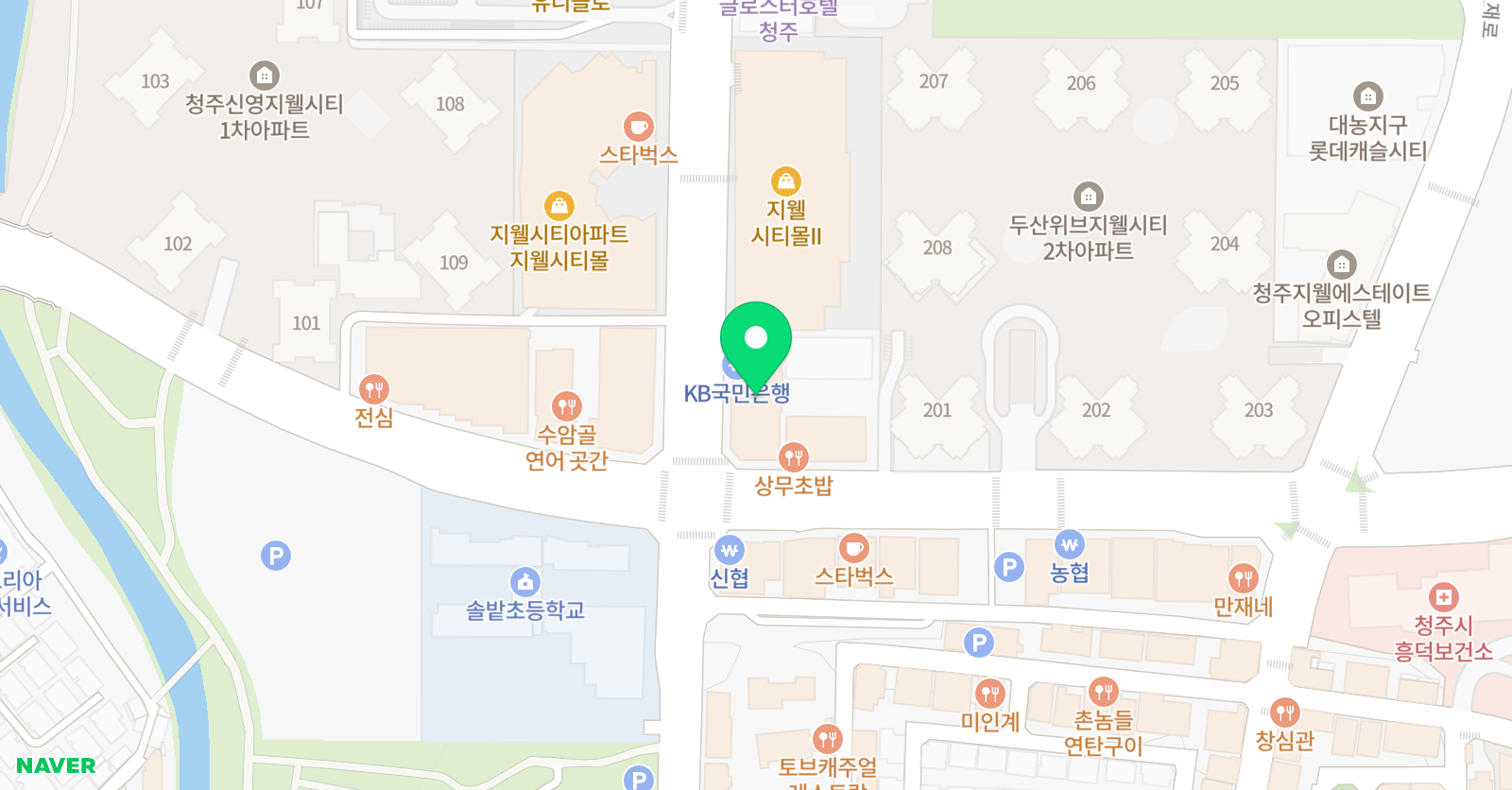 책먹는미술관 청주지웰시티센터 위치