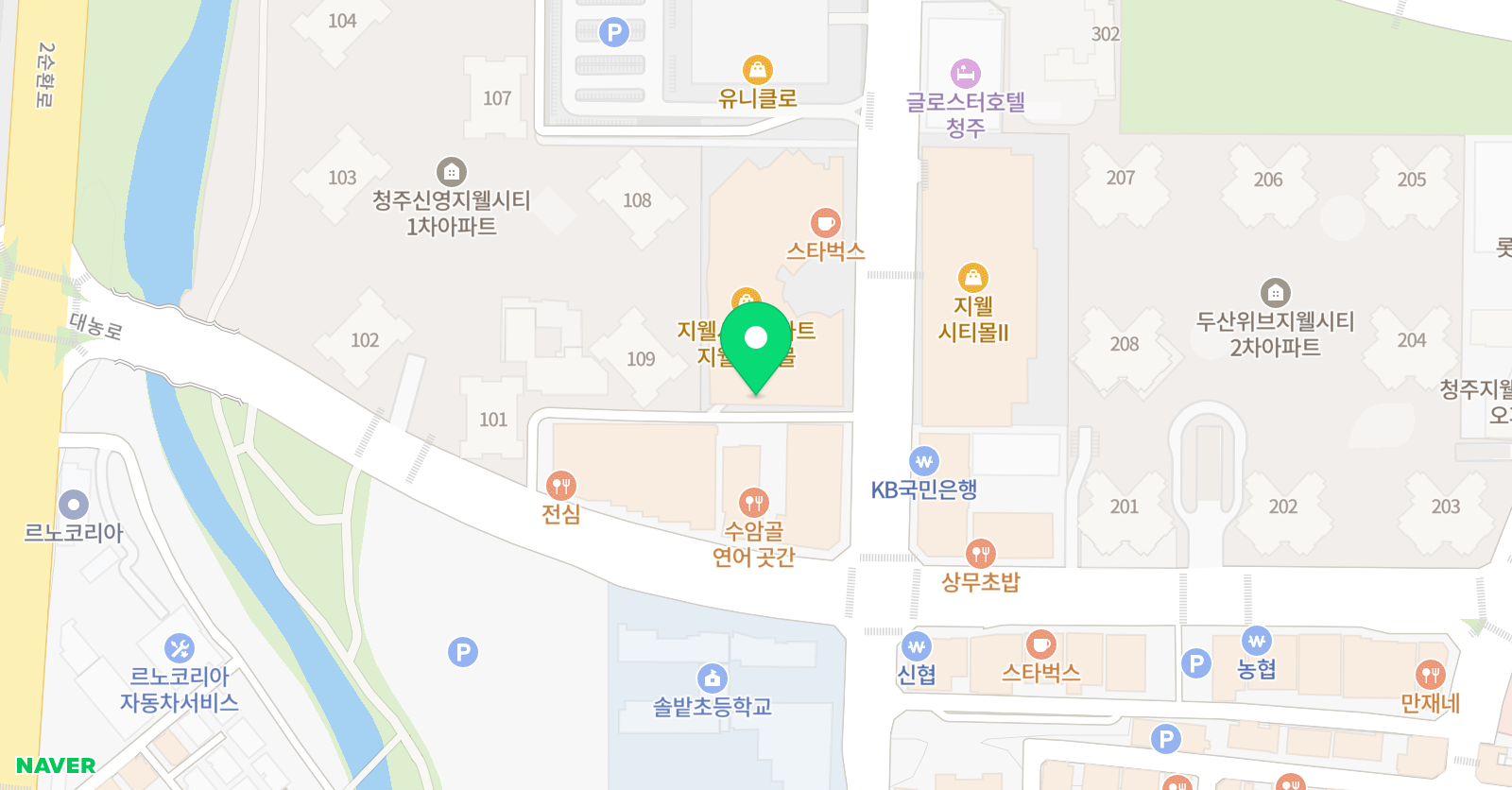폴리 어학원 청주캠퍼스 위치
