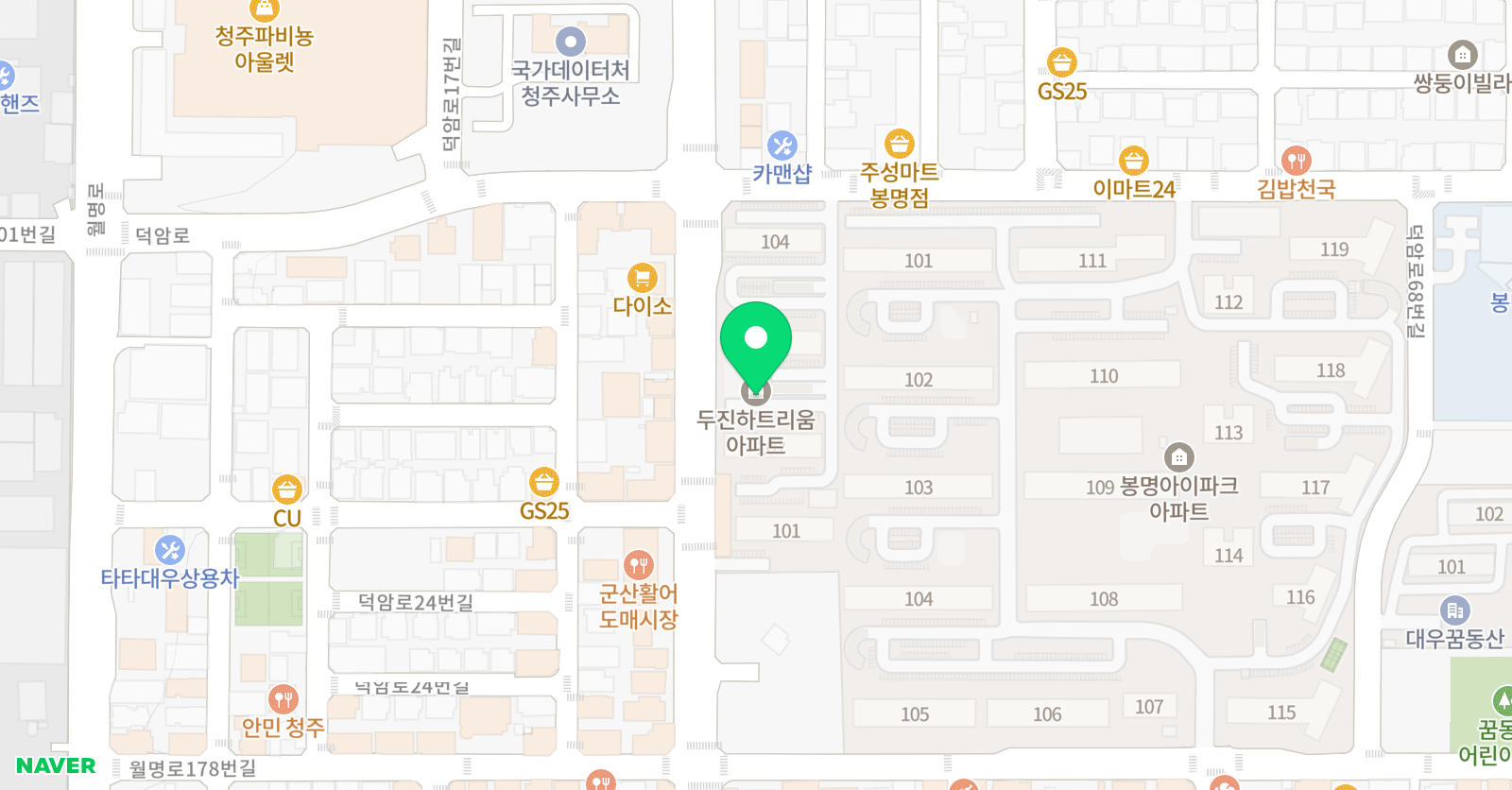 홈런스마트학습센터 봉명두진점 위치