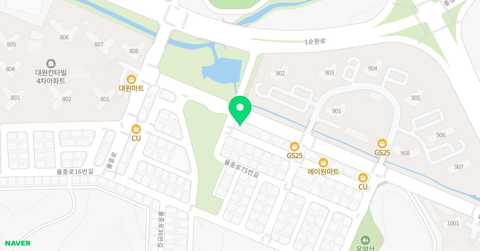 케이탑 브레인움 태권도 율량관 위치