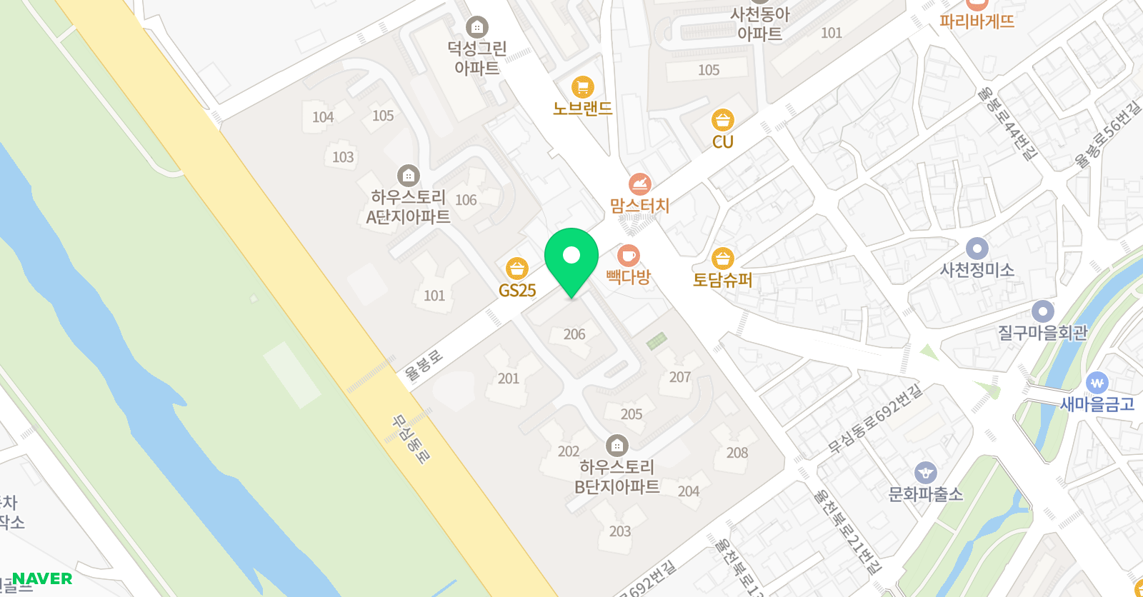 쎈수학장봉기 수학학원 위치