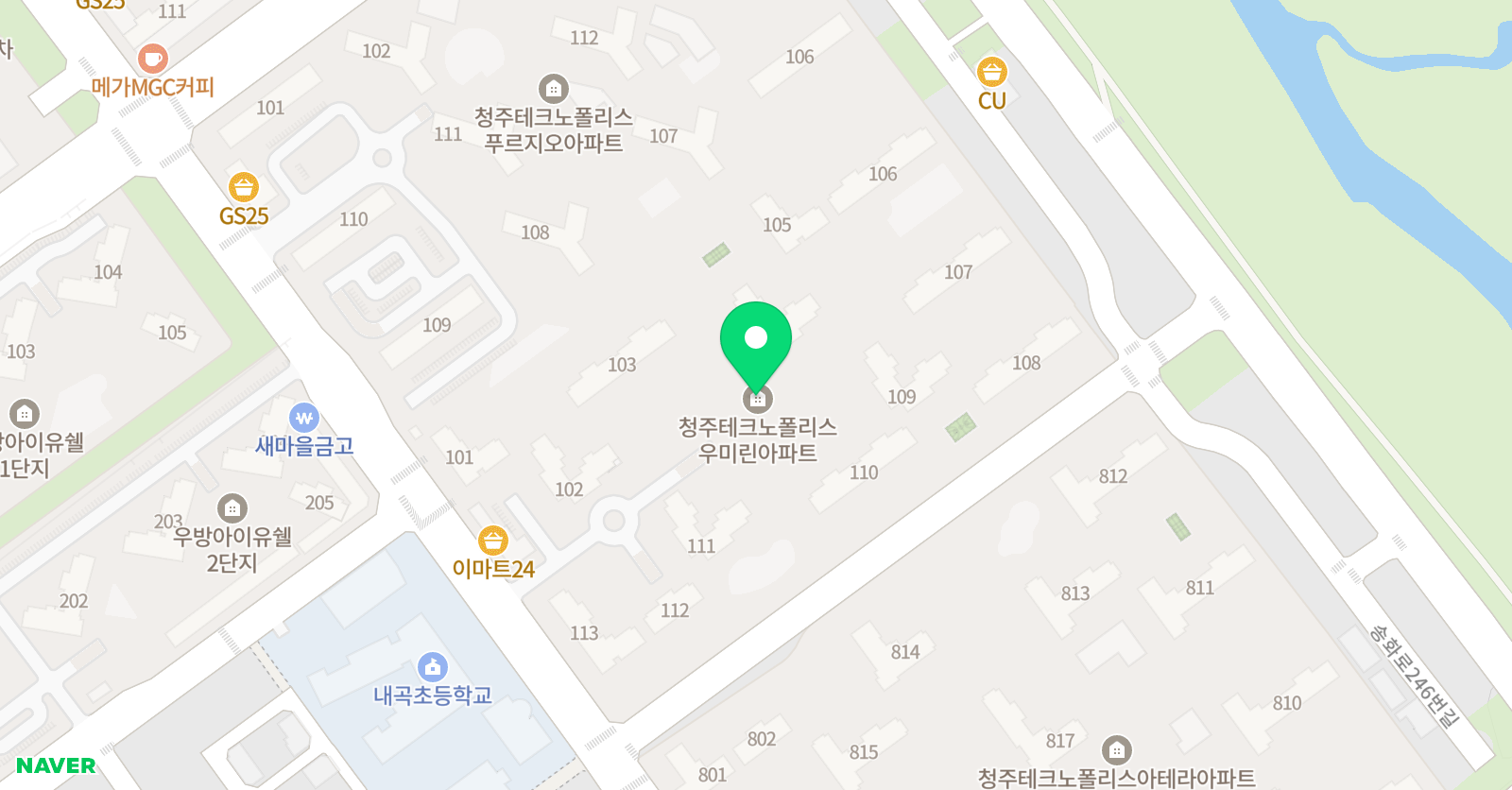 여원샘 수학 학원 위치