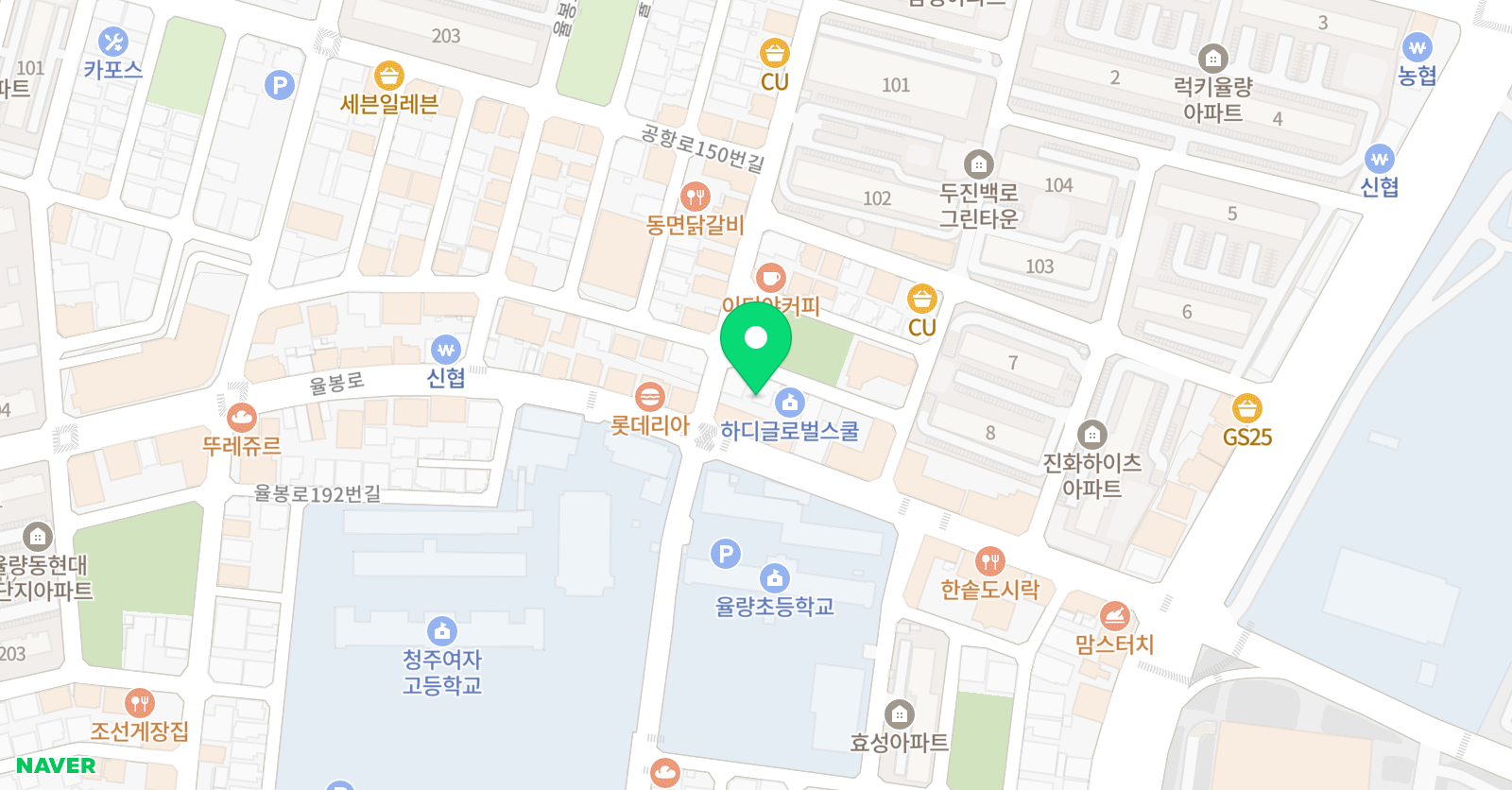 뮤엠 영어 율량점 위치