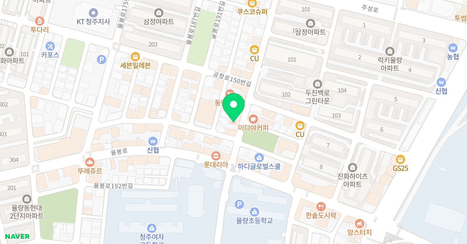 율량한우리 독서논술학원 위치