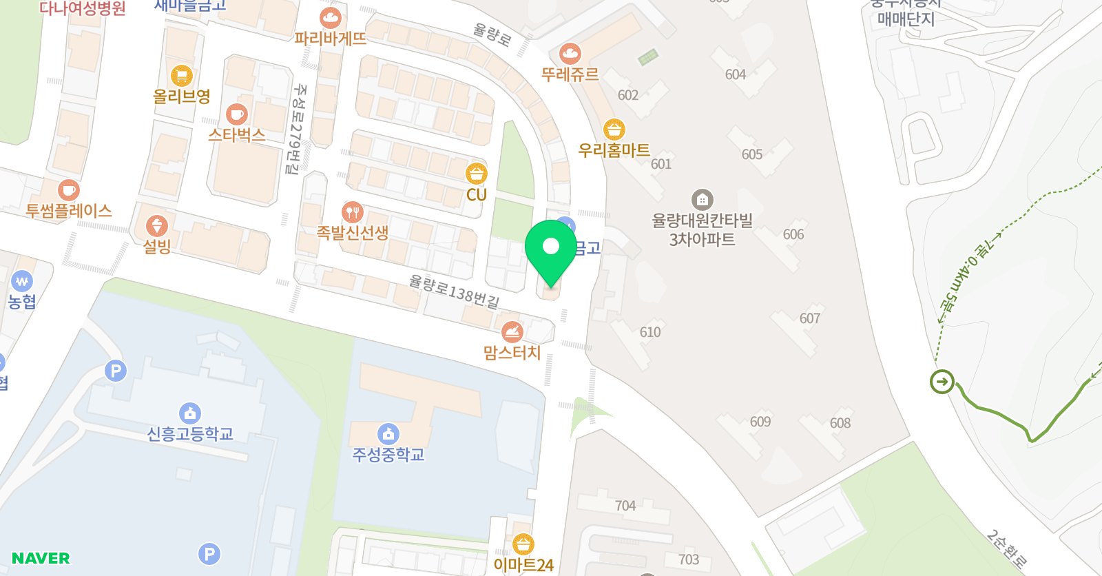 3030 영어학원 율량주성 캠퍼스 위치