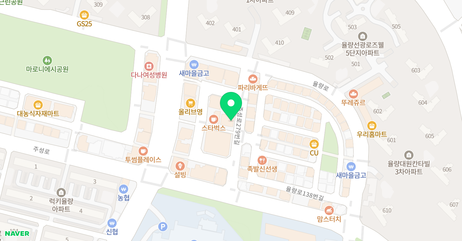 큰숲 학원 위치