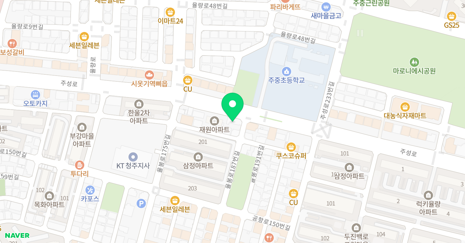 율량 영어수학 미래엔영어수학학원 위치