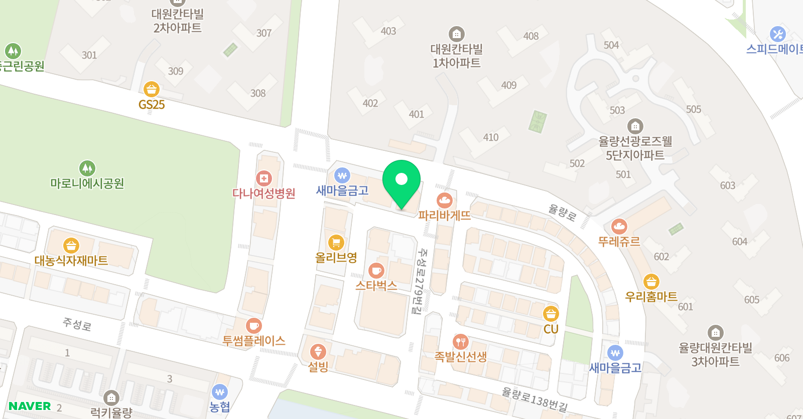 율량민족사관 수학학원 위치