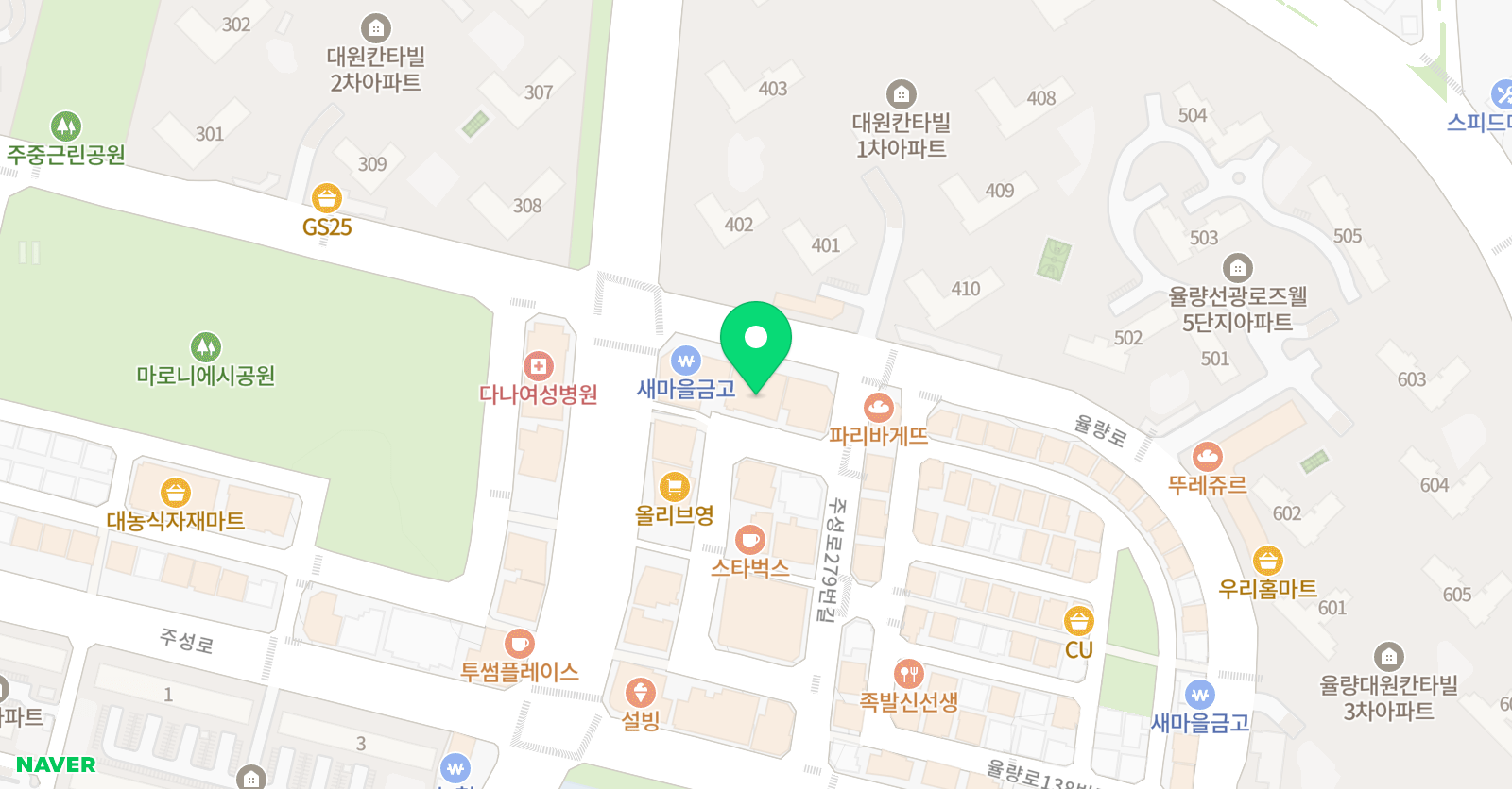 영어종결센터 율량학원 위치