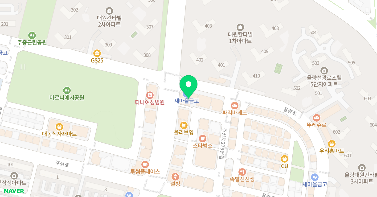 책나무율량독서논술학원 위치