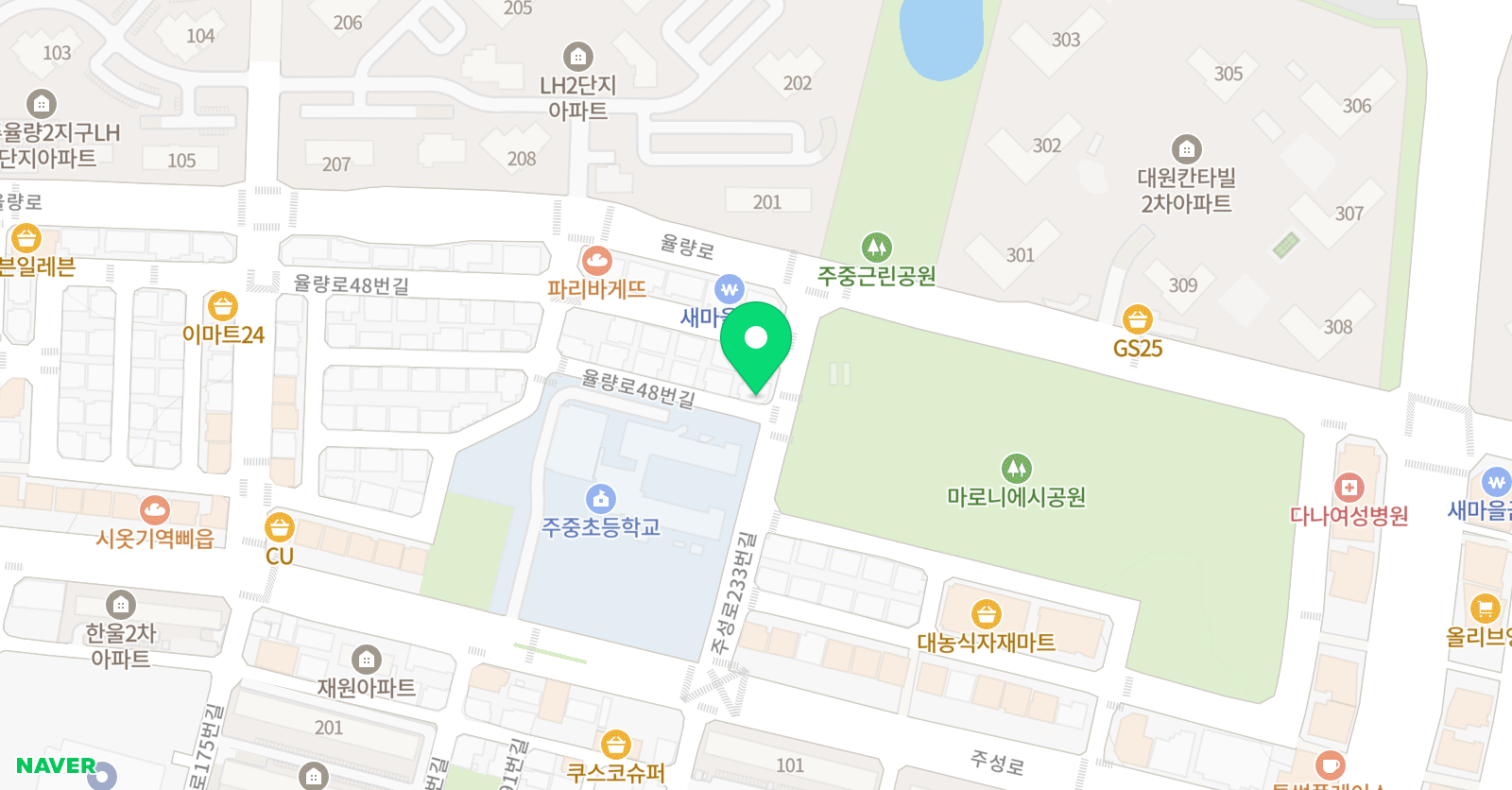 푸르넷 공부방 주중1호점공부방 위치