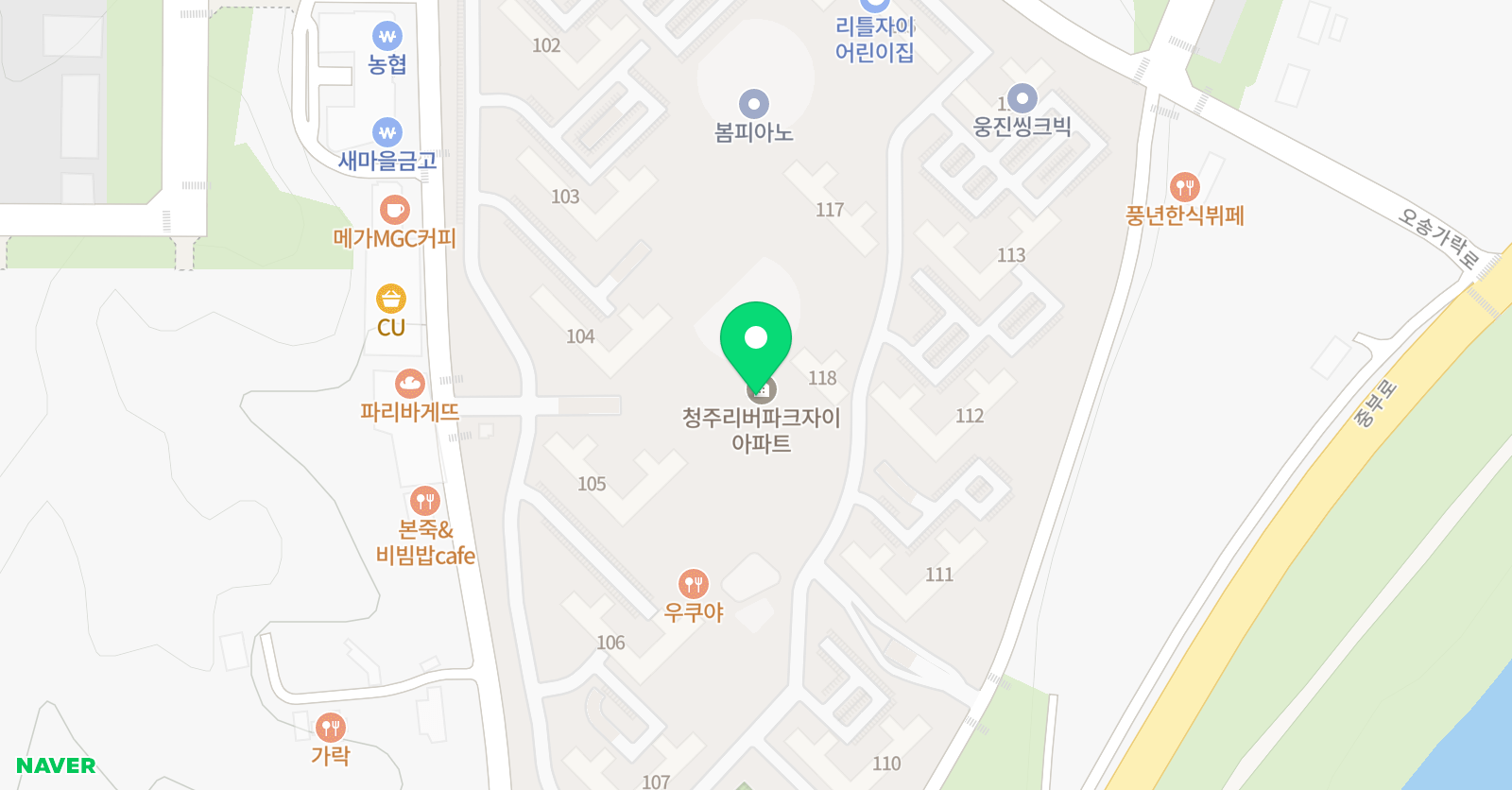 아소비 옥산자이 106동점 위치