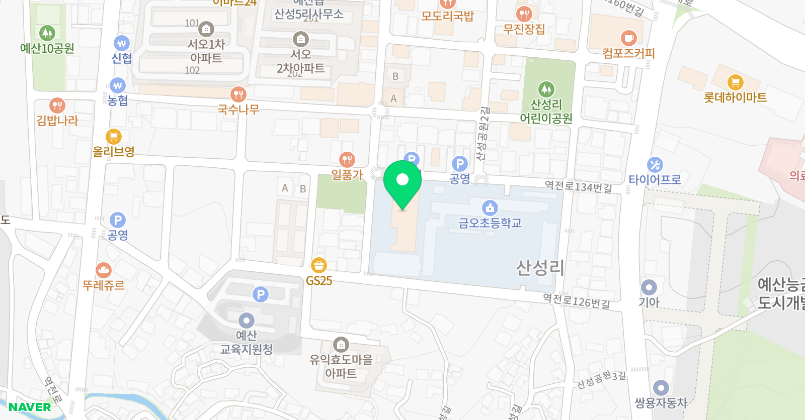 예산 학생 수영장 위치