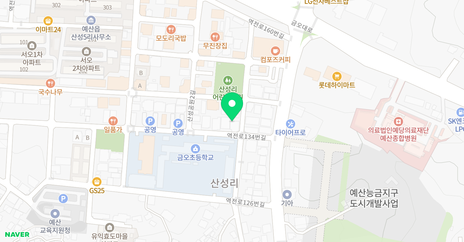 튼튼영어 예산점 위치