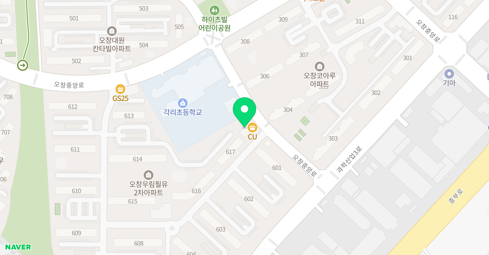 오창영어과외 제우스 위치