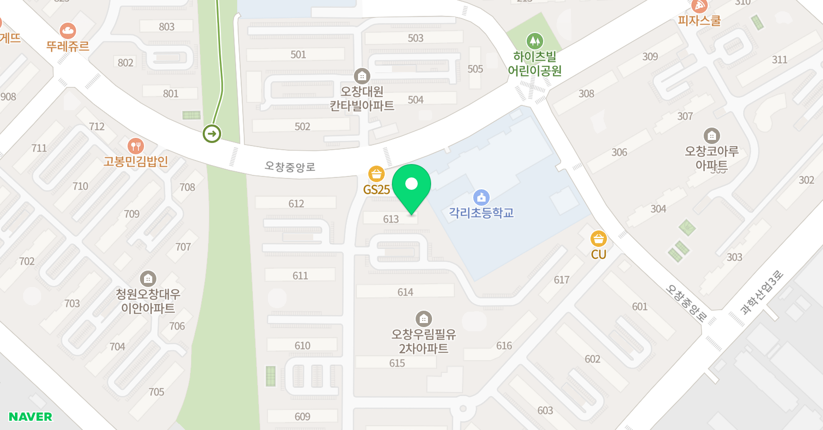 아소비 오창우림2차점 위치