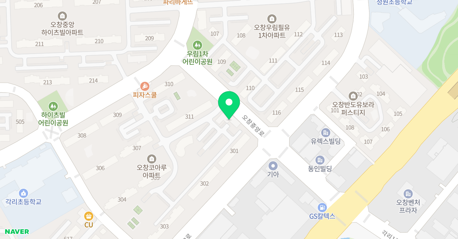 참멋 태권도 각리관 위치
