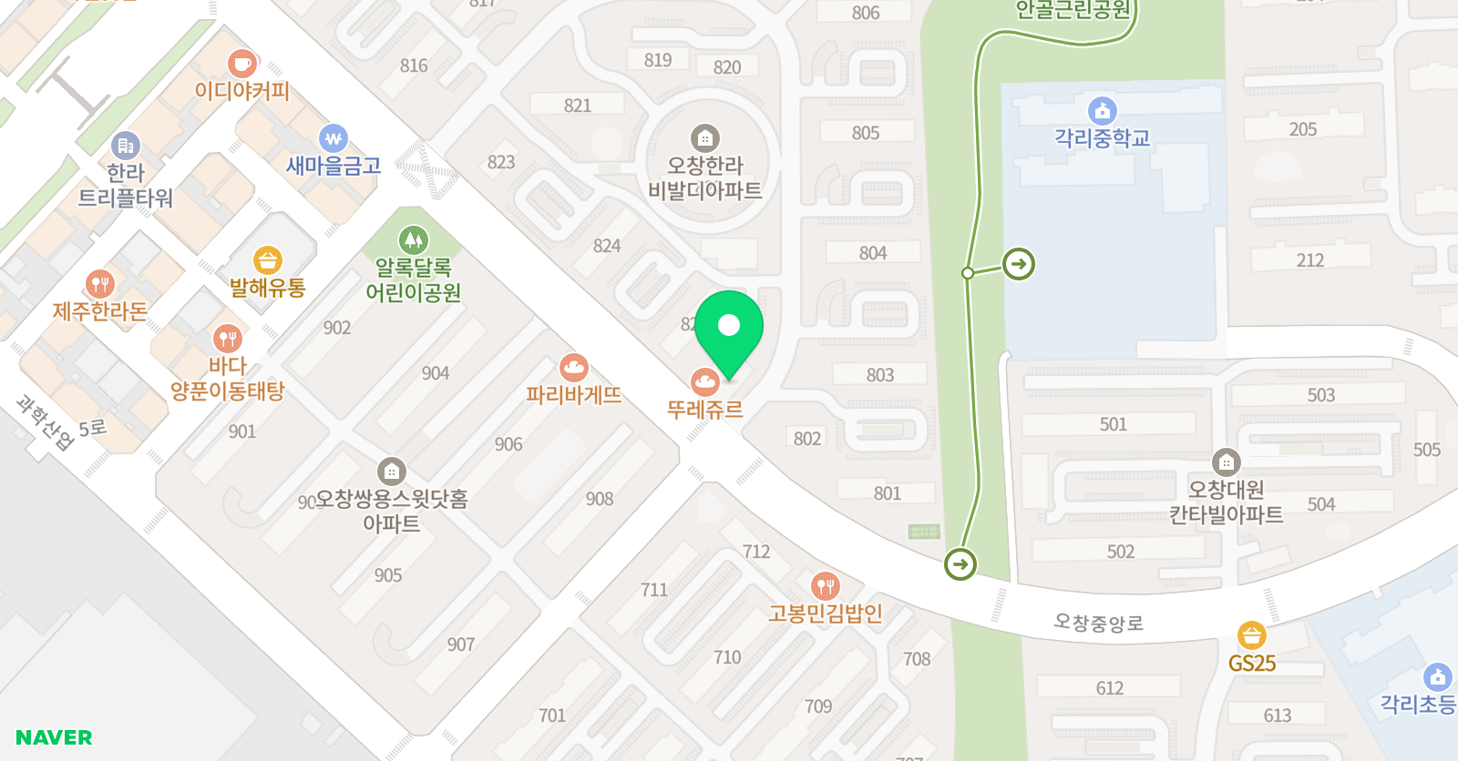 대교 하이캠퍼스 오창학원 위치