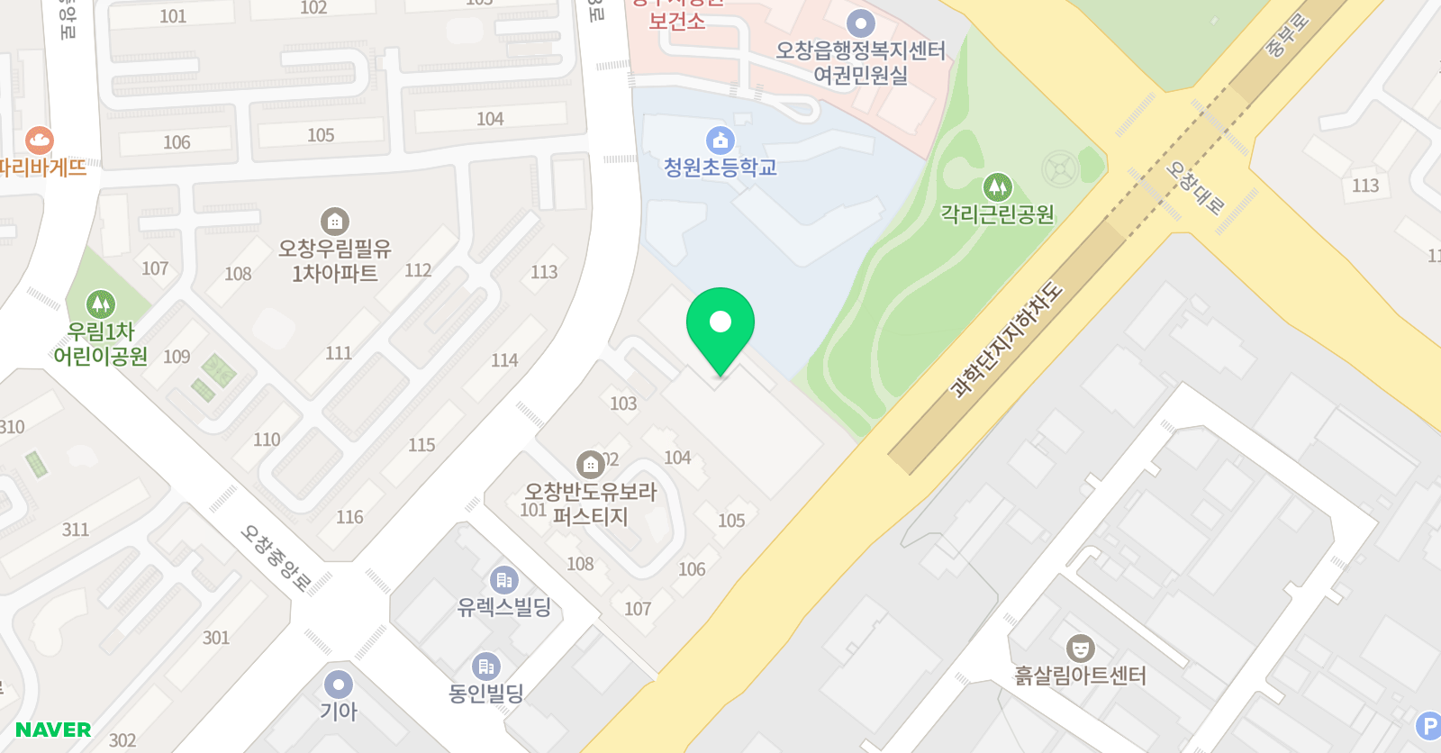 오창 유니팝 미술학원 위치