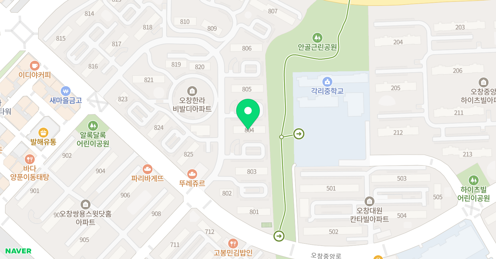 기탄 사고력교실 오창각리센터학원 위치