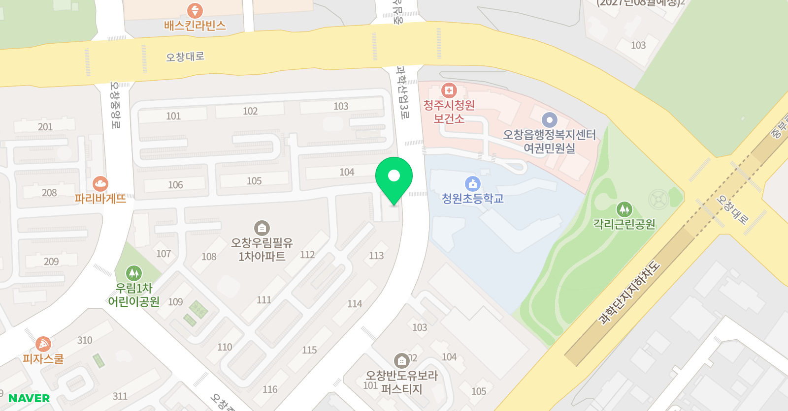 뮤엠 영어학원 청원점 위치