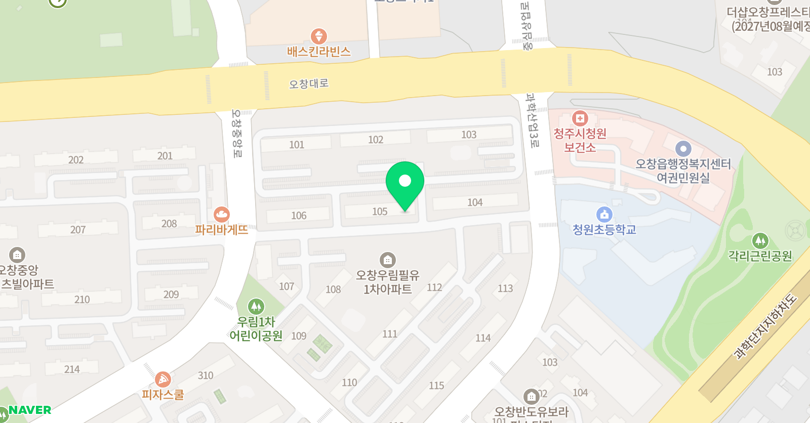 아소비 오창우림1차점 위치