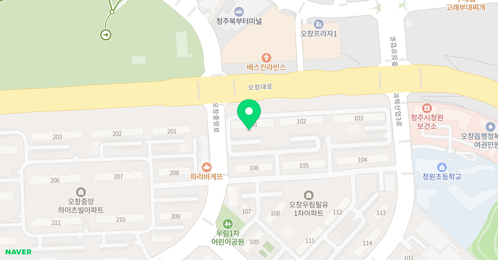 리드인 독서교실 오창우림1차점 위치