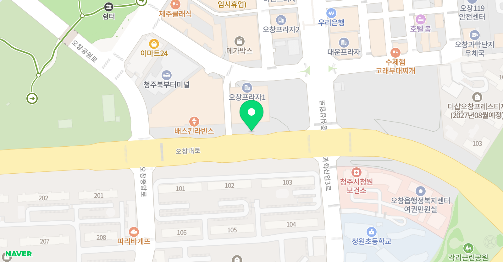 오창 캠브리지 어학원 위치