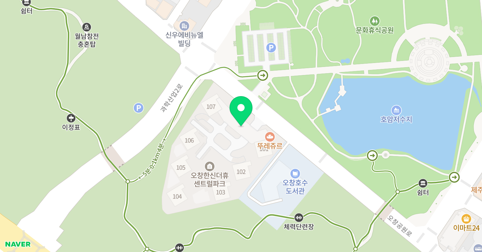 플래뮤 아트센터 청주오창학원 위치