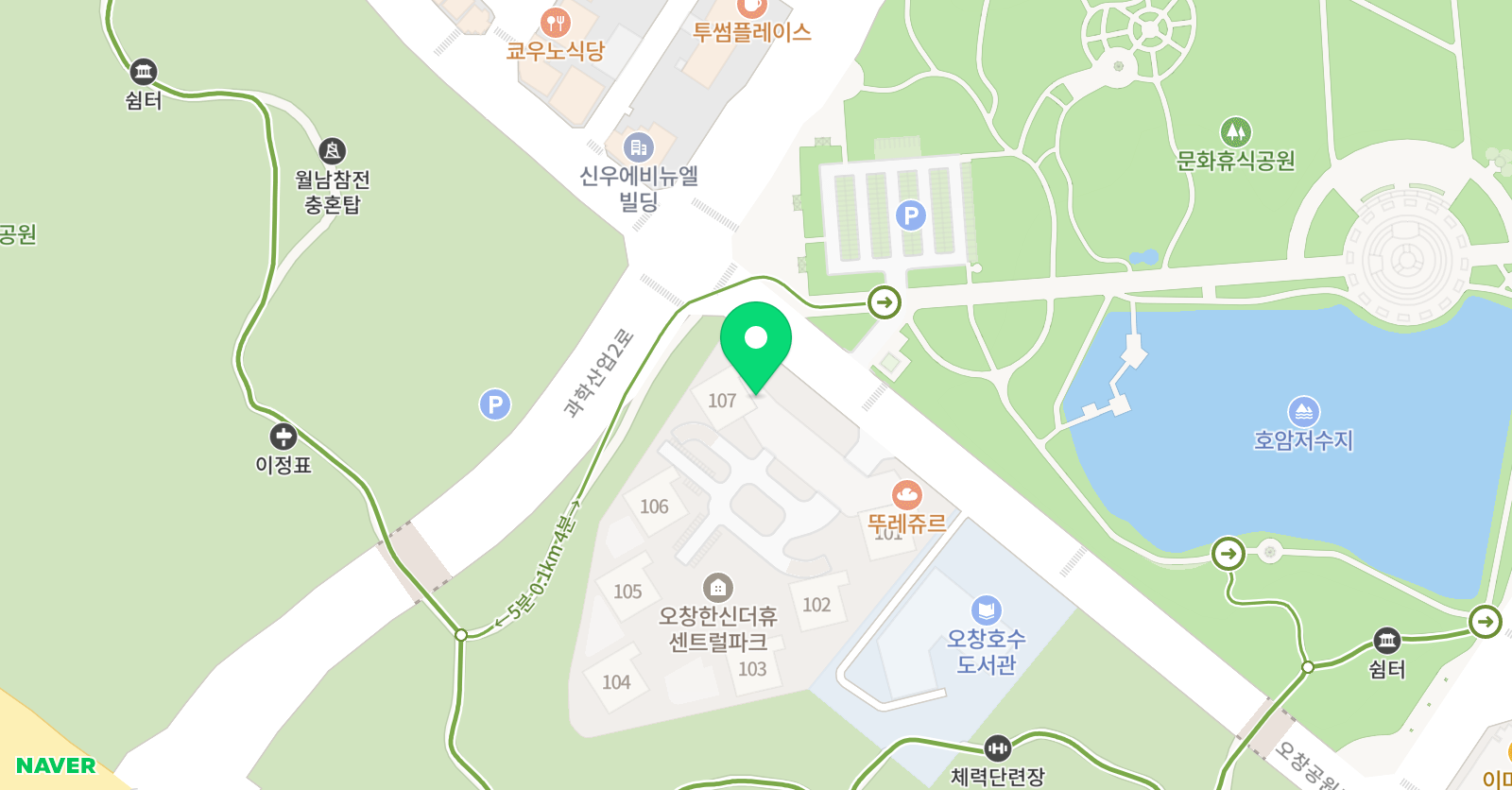 책통클럽 오창센트럴파크센터 위치