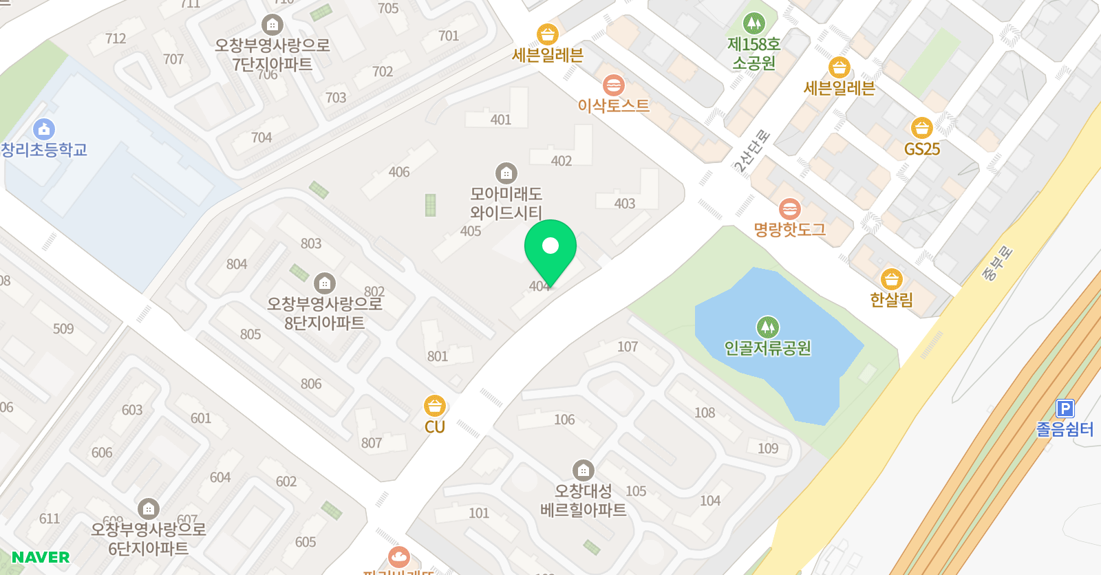 윤선생 우리집앞영어교실 청주오창모아점 위치