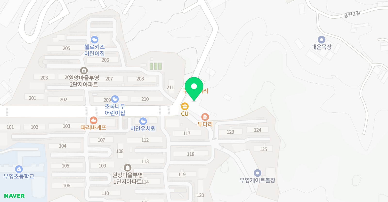 아낌없이주는나무 학원 위치