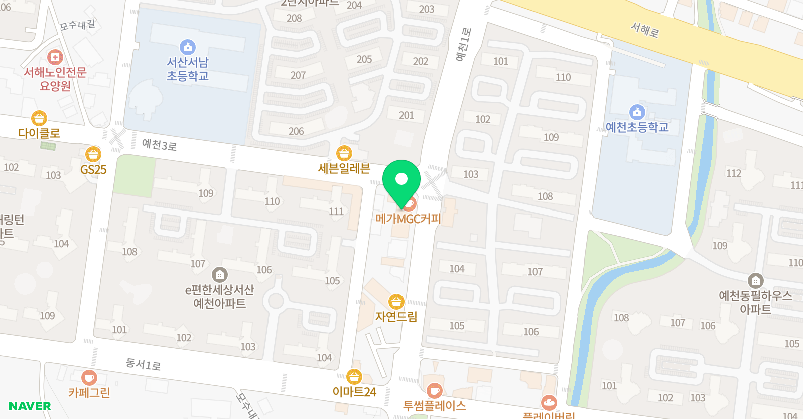 튼튼영어마스터클럽 예천학원 위치
