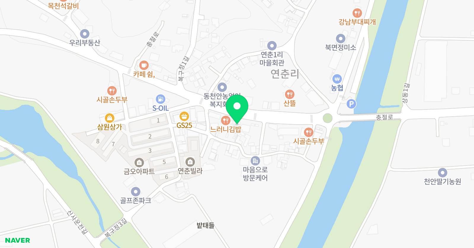 GNB 영어전문학원 북면캠퍼스 위치