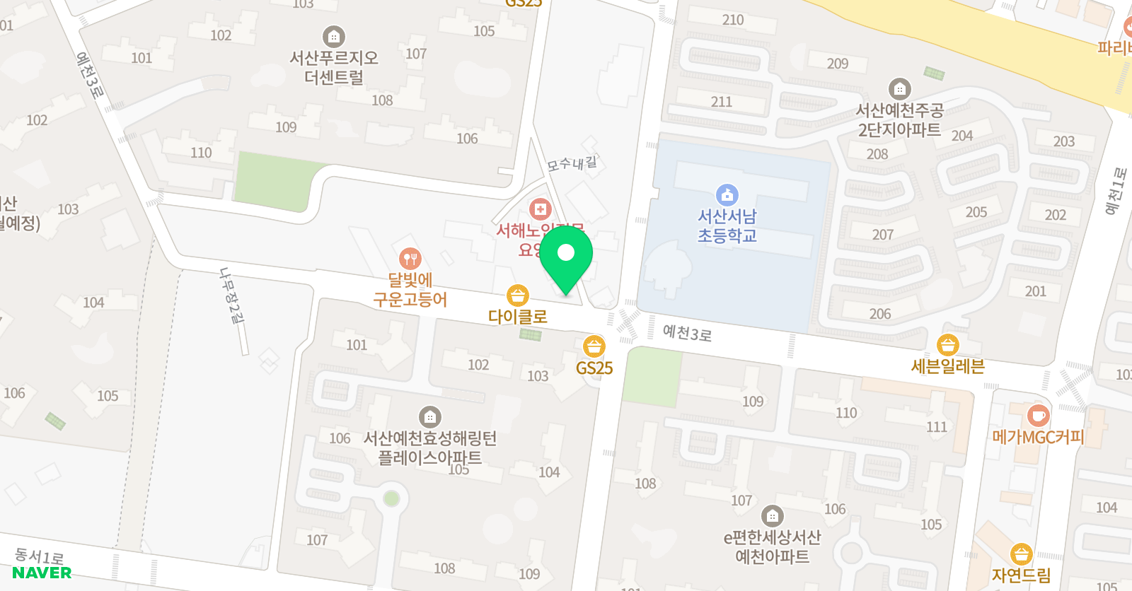 아트앤하트 서산예천서남교육원 위치