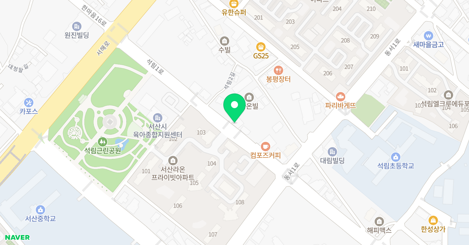 회화나무 미술학원 위치