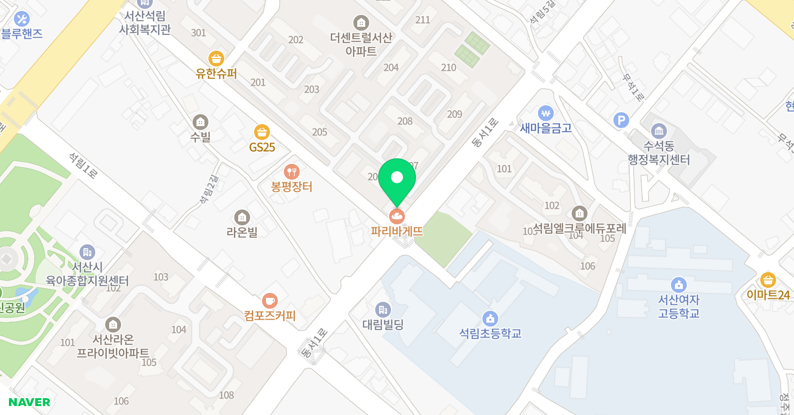 지앤비 어학원 석림캠퍼스 위치
