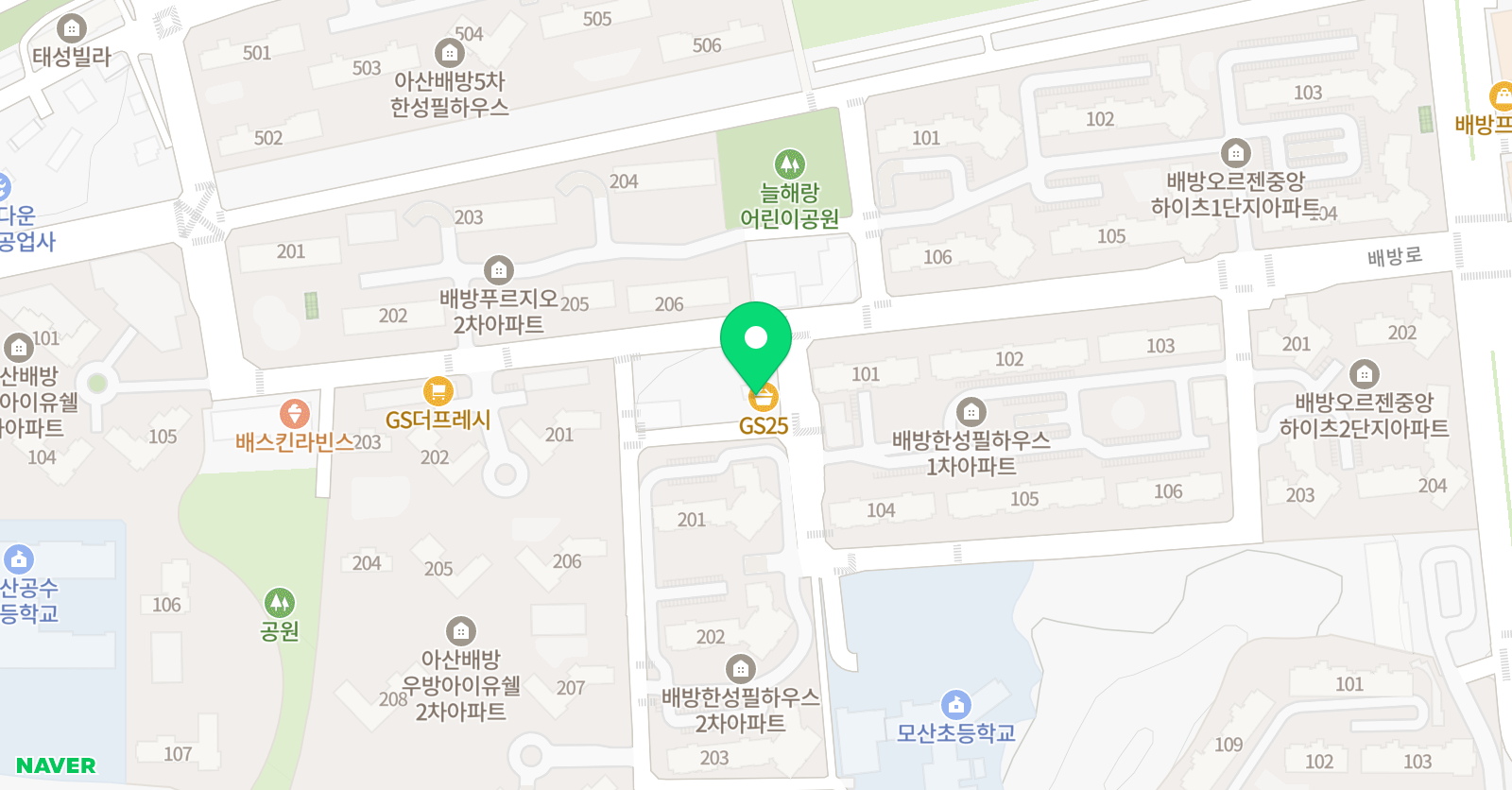 눈높이러닝센터 배방학원 위치