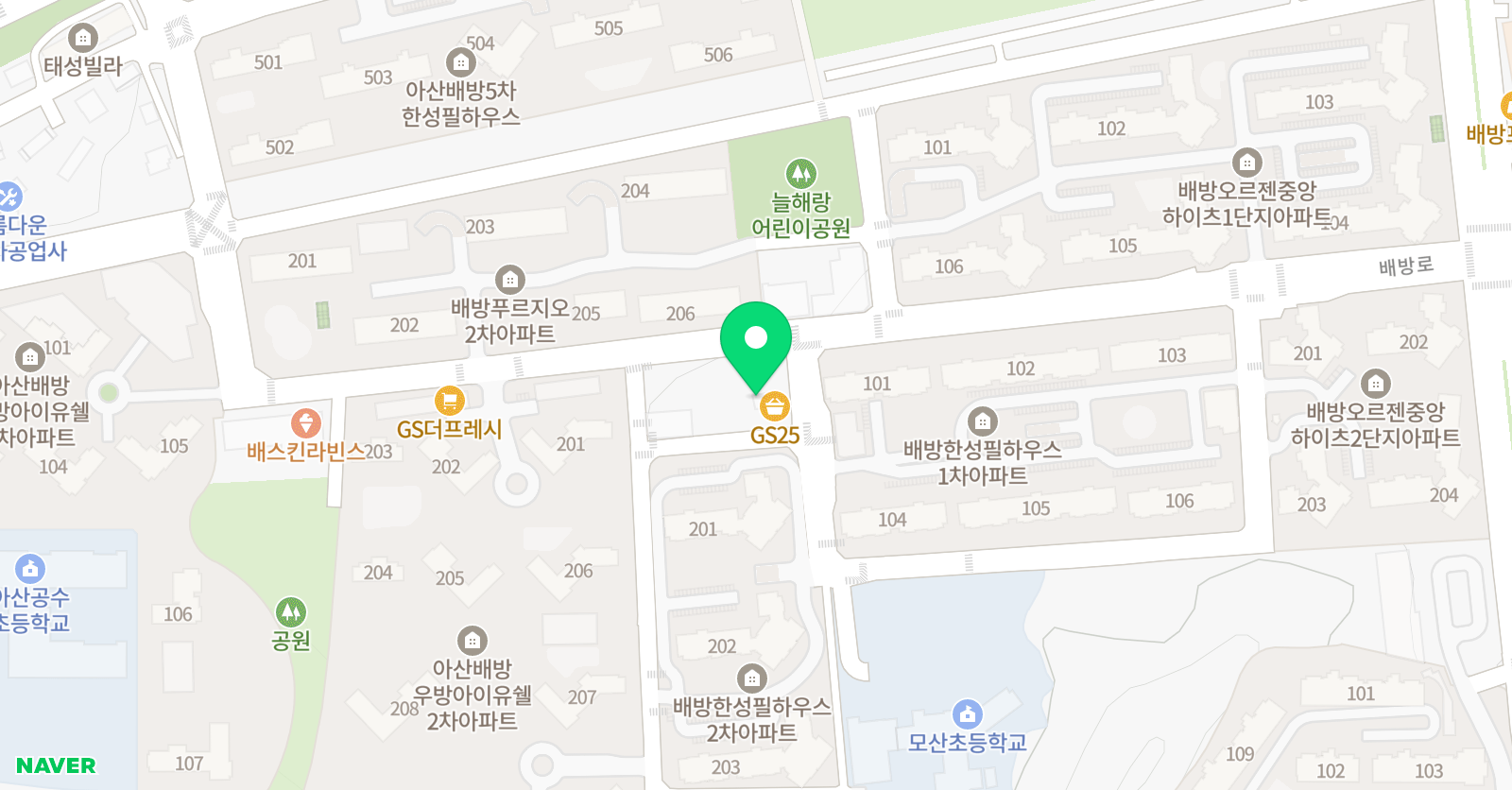 어린음악대 모산원 위치
