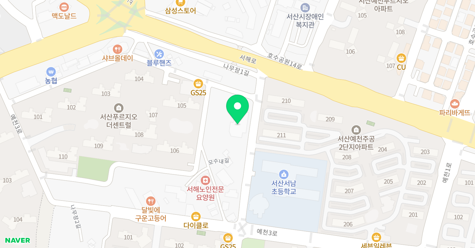 윤선생IGSE아카데미 서산예천점 위치