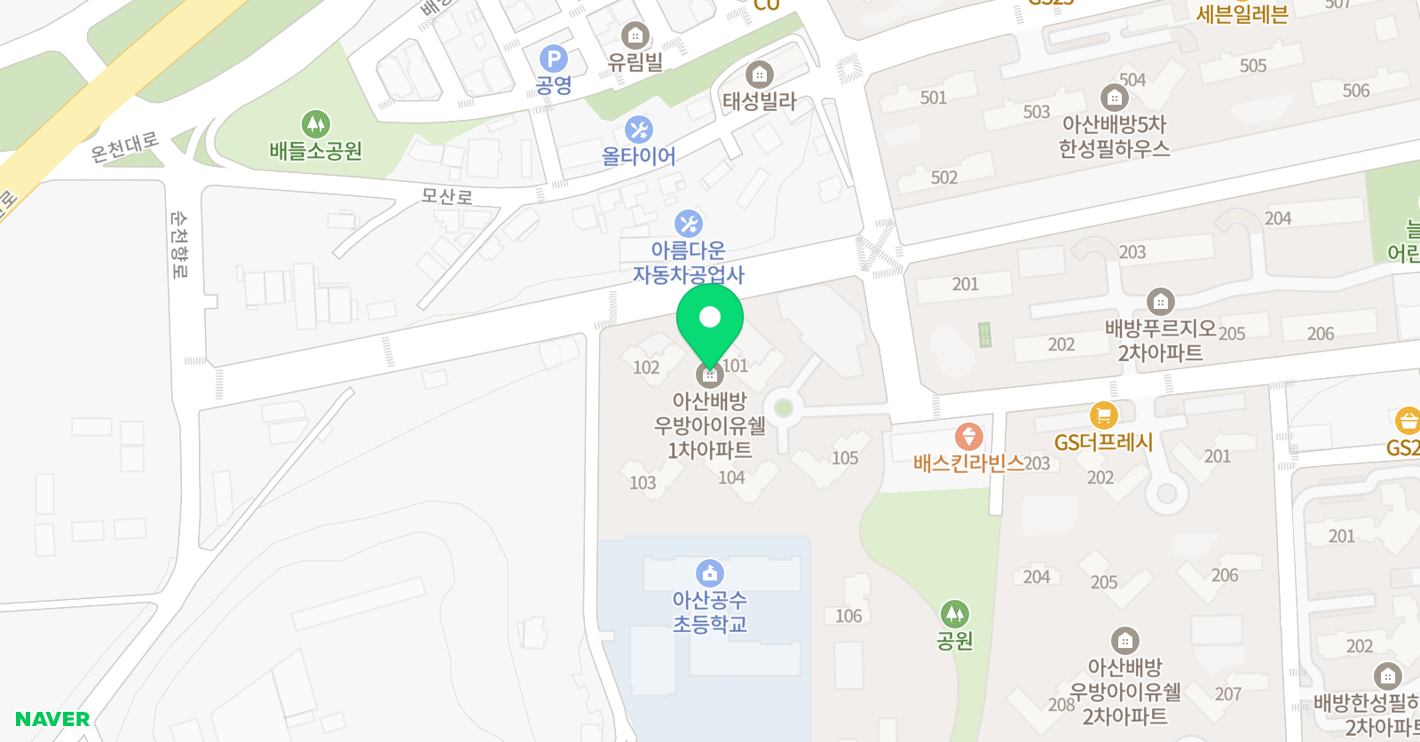 볼쇼이 발레학원 배방1호점 위치
