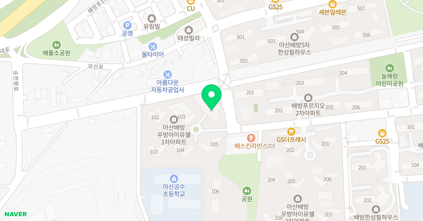 유클리드 배방학원 위치