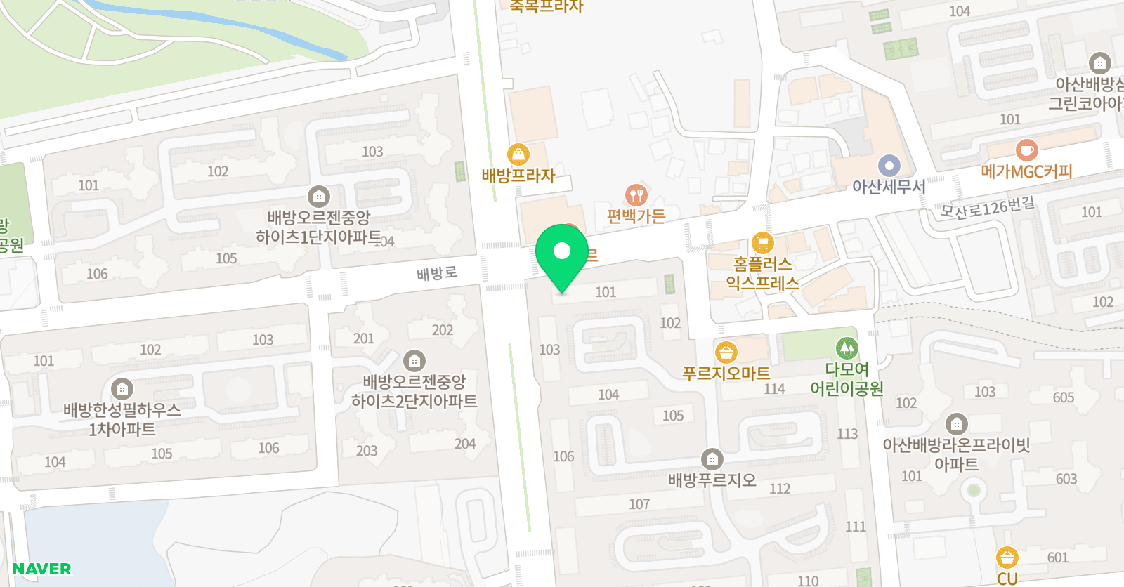 아트앤하트 아산 배방 교육원 위치