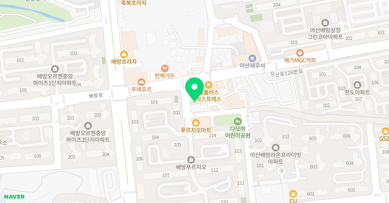 3030영어퍼펙트 영어수학학원 배방러닝센터 위치