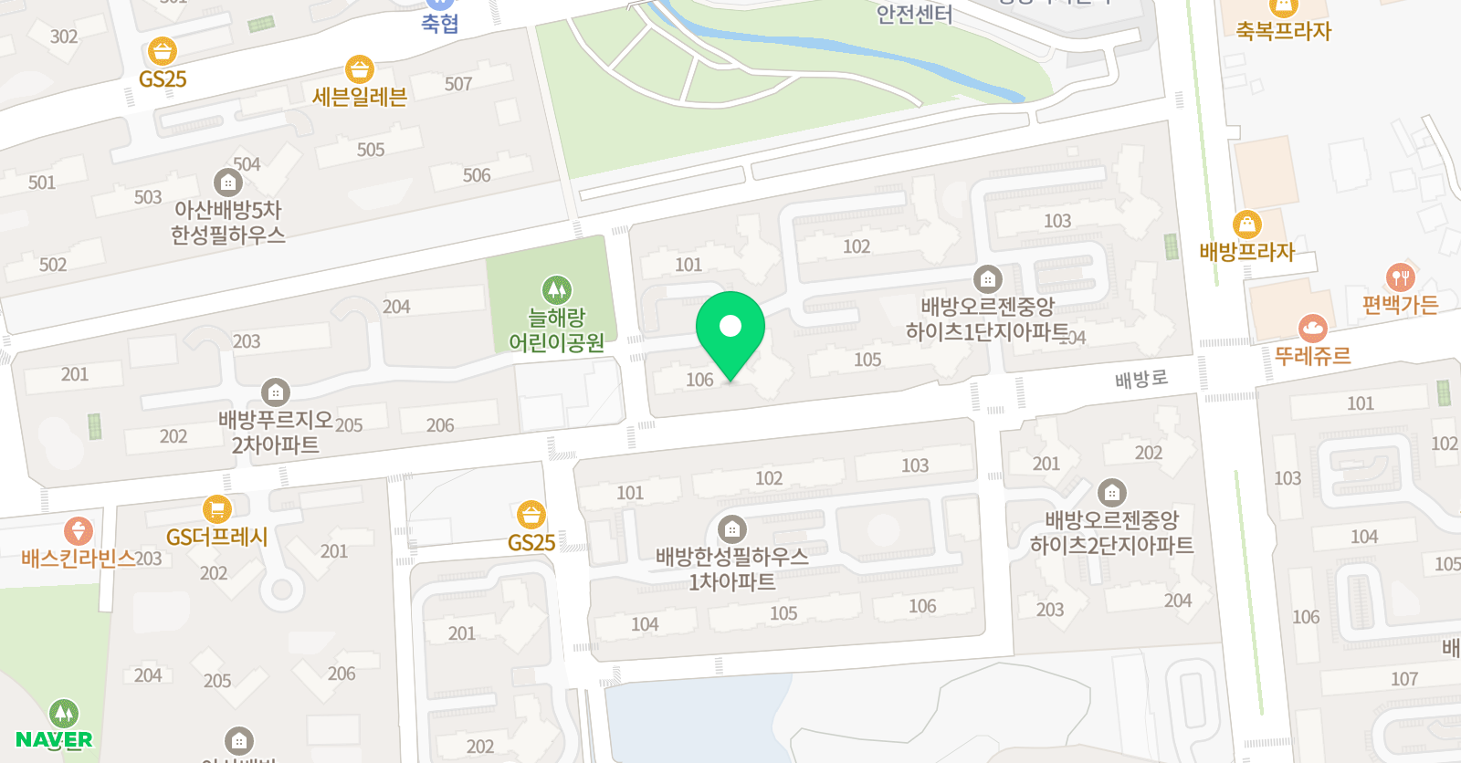 튼튼영어마스터클럽 아산배방점 위치